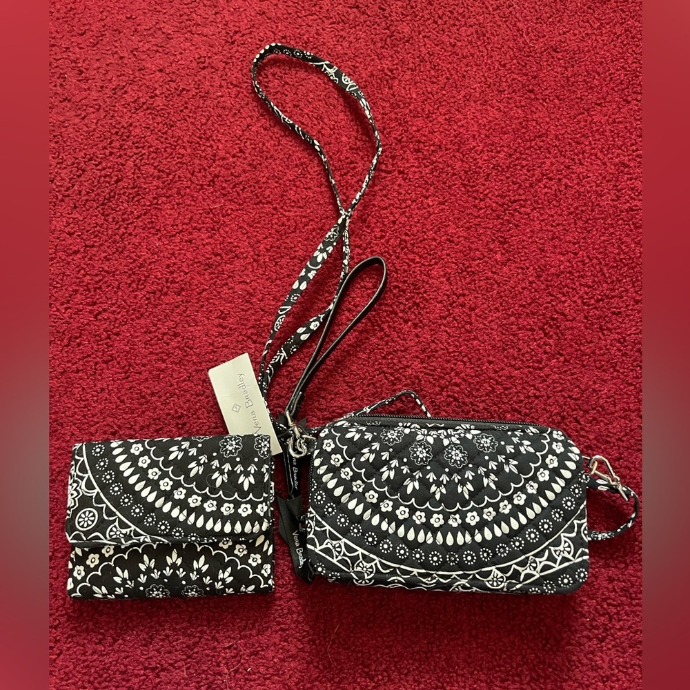 Vera Bradley bandanna medallion Crossbody bag Riley compact wallet zip ID